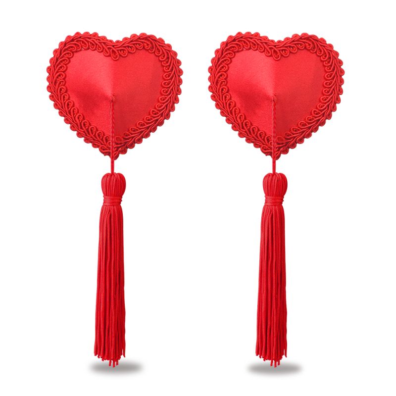 Reusable Red Heart Tassels Nipple Pasties - Just for you desires