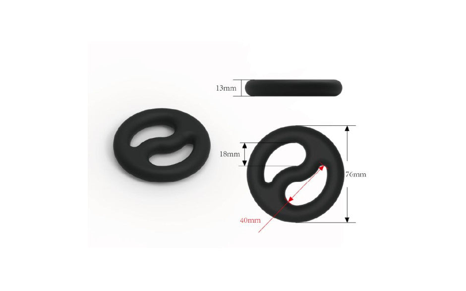 Brutus Yin Yang Silicone Cock and Ball Duo Ring - Just for you desires