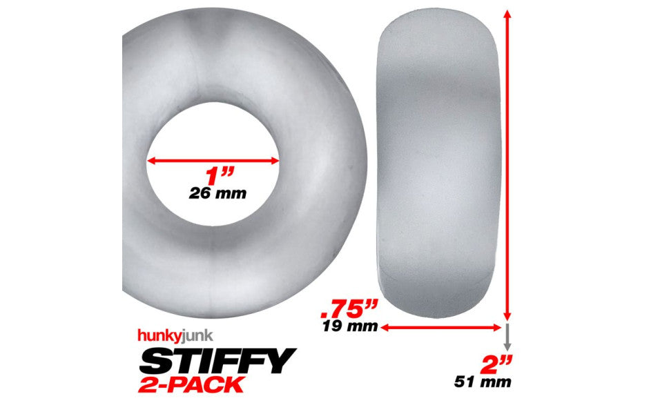 Stiffy 2 Pc Bulge Cockrings by HunkyJunk Ice Clear Ice - Just for you desires