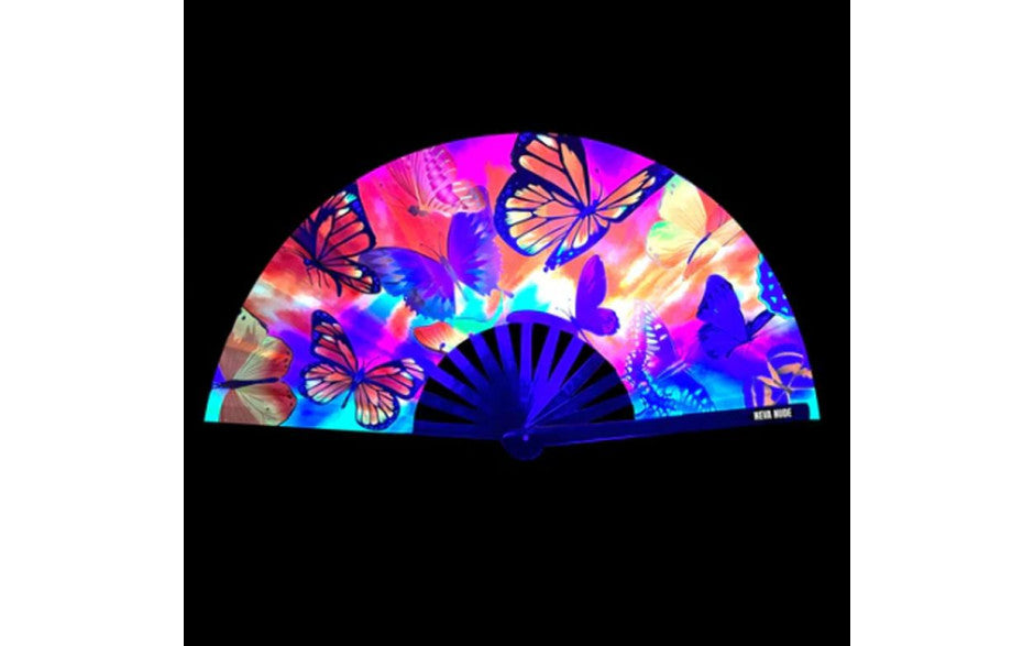 Butterfly Garden Blacklight Folding Fan - Just for you desires