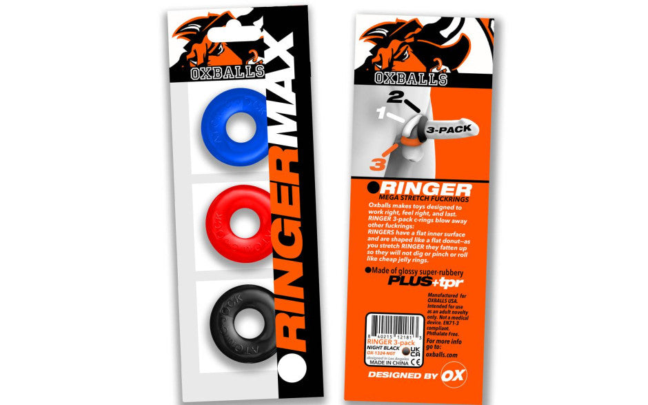 Ringer Max 3 Pc Multi Colour Cockring Set - Just for you desires