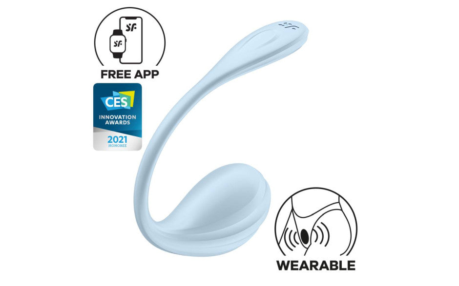 Satisfyer Smooth Petal Wearable App Connect Vibrator Blue - Just for you desires