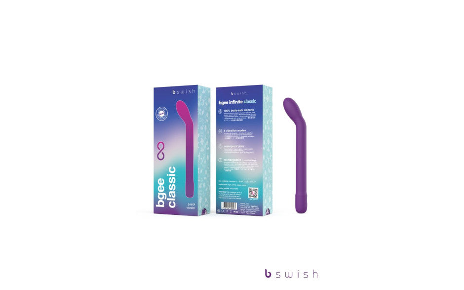 Bgee Infinite Classic - Purple - Purple 18 cm USB Rechargeable Vibrator - Just for you desires