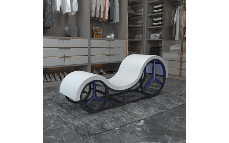 Kama Sutra Mebon Chaise Love Lounge White with Metal Frame and LED - Just for you desires