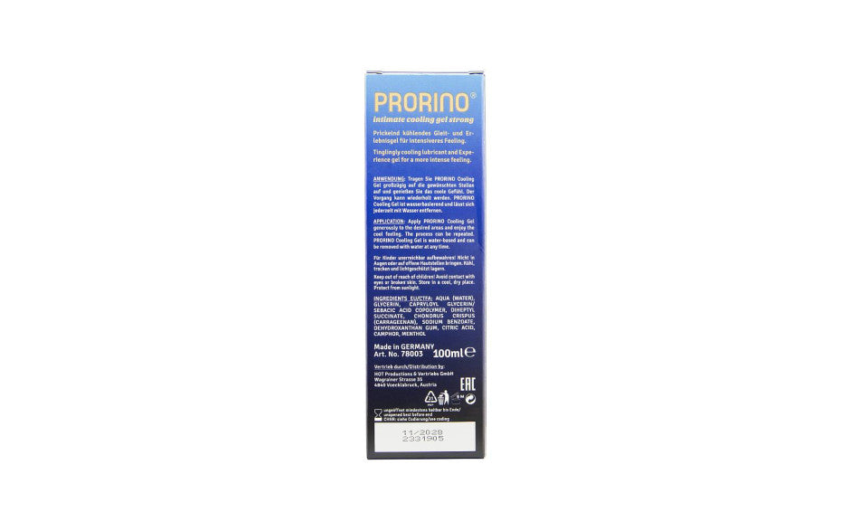 PRORINO Cooling Gel Strong 100ml - Just for you desires