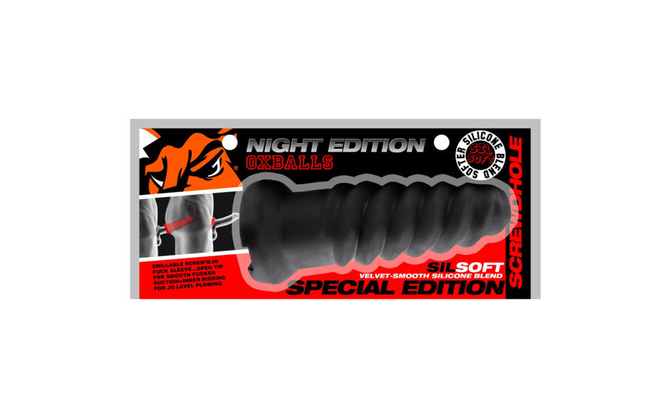 Oxballs Screwdhole Screw'd In Open Tip Masturbator Plus+Silicone™ Special Edition Night - Just for you desires