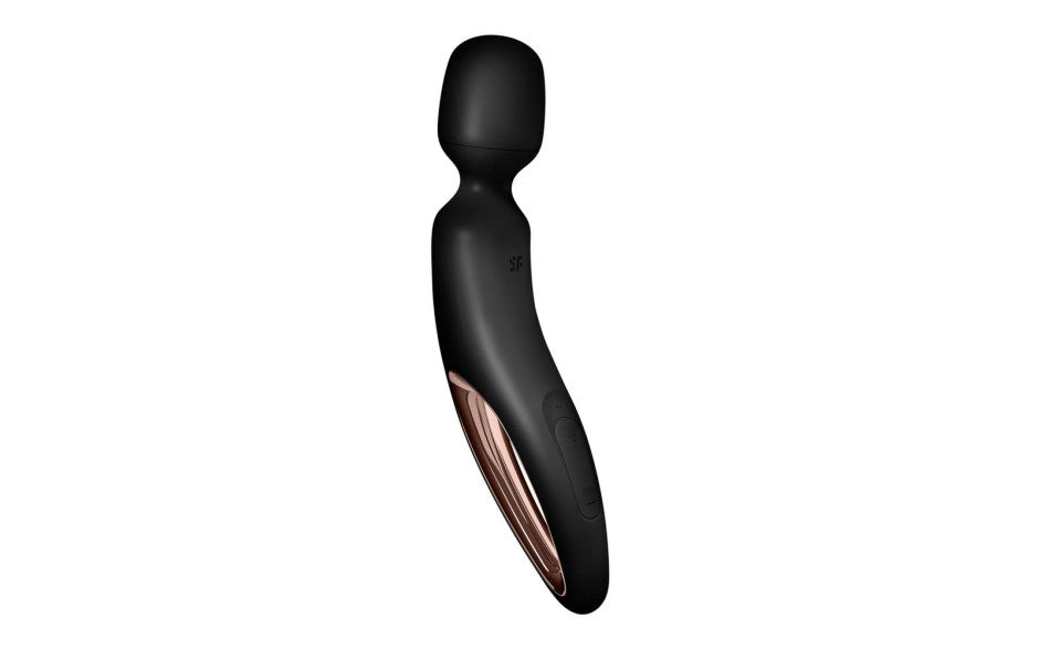 Satisfyer Wand-erland - Black - Black/Rose Gold USB Rechargeable Massage Wand - Just for you desires