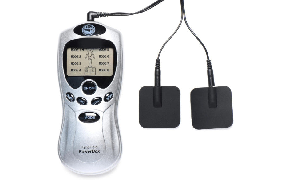 Zeus Handheld 8 Mode Power Box with Black Pads - Just for you desires