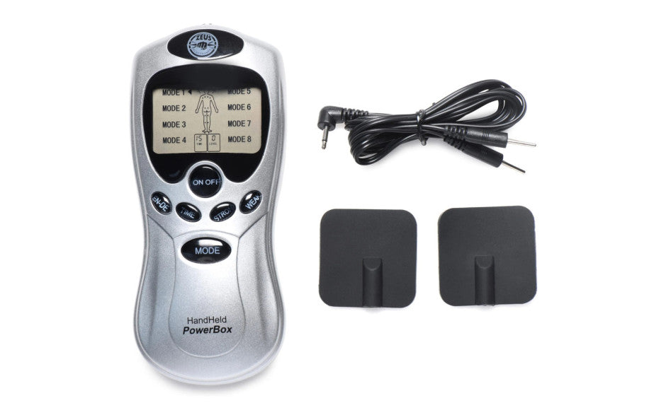Zeus Handheld 8 Mode Power Box with Black Pads - Just for you desires