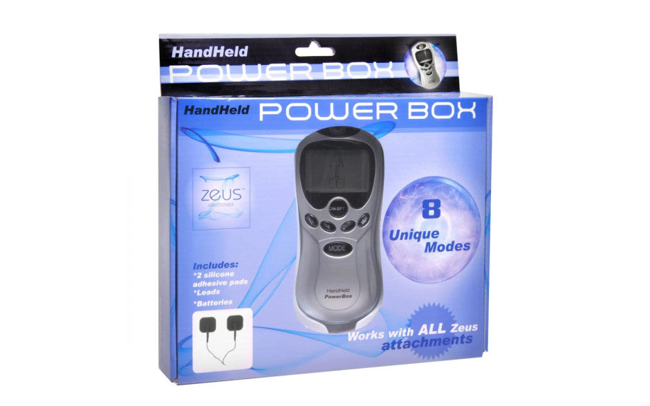 Zeus Handheld 8 Mode Power Box with Black Pads - Just for you desires