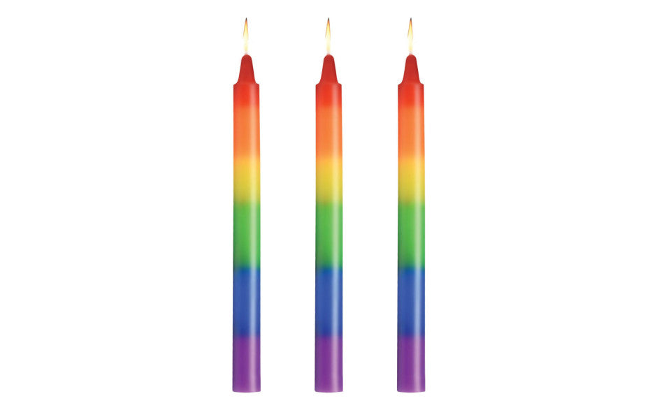 Master Series Pride Candles - Rainbow Drip Candles - Set of 3 - Just for you desires