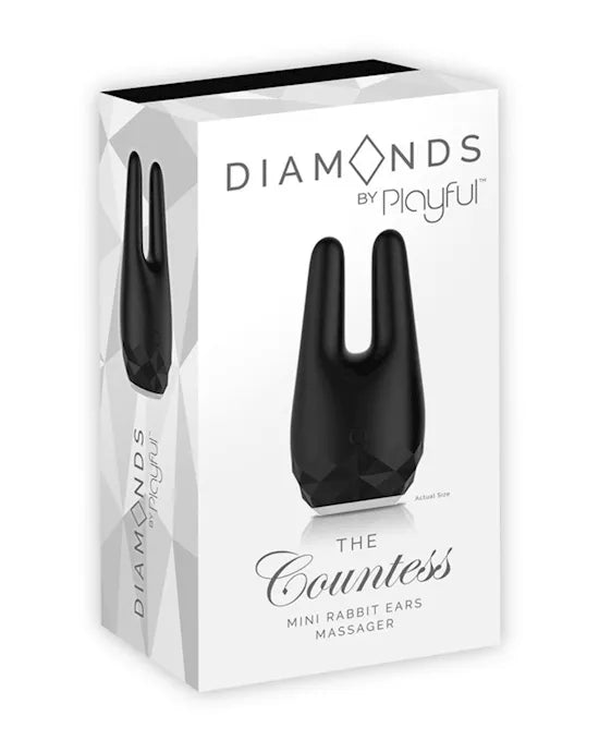 Diamonds The Countess - Mini Rabbit Ears Massager Blk - Just for you desires
