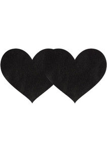 224207 - Black Satin Heart Pasties - Just for you desires