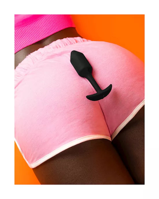 Vibrating Snug Plug Medium Black - Just for you desires