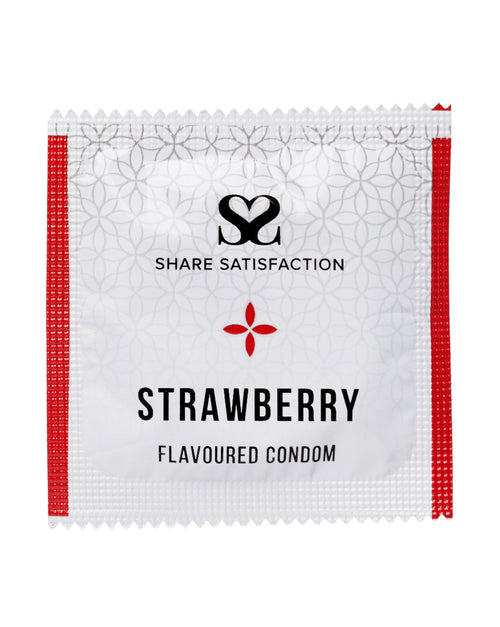 269826 - Share Satisfaction Strawberry Flavoured Condom 3 Pack - Just for you desires