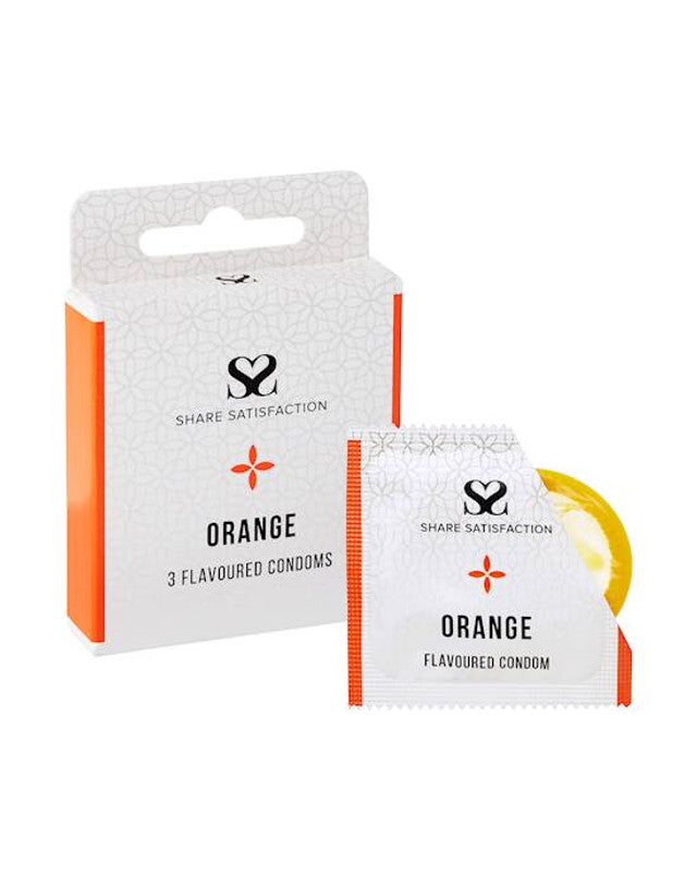 269827 - Share Satisfaction Orange Flavoured Condom 3 Pack - Just for you desires