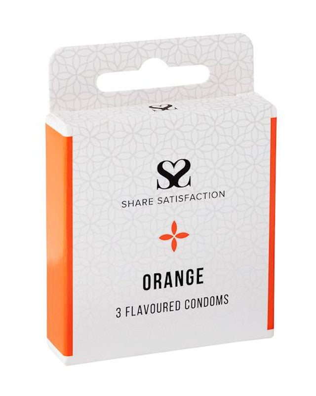 269827 - Share Satisfaction Orange Flavoured Condom 3 Pack - Just for you desires
