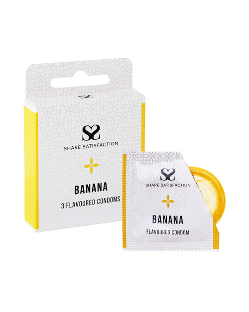 269831 - Share Satisfaction Banana Flavoured Condoms 3 Pack - Just for you desires