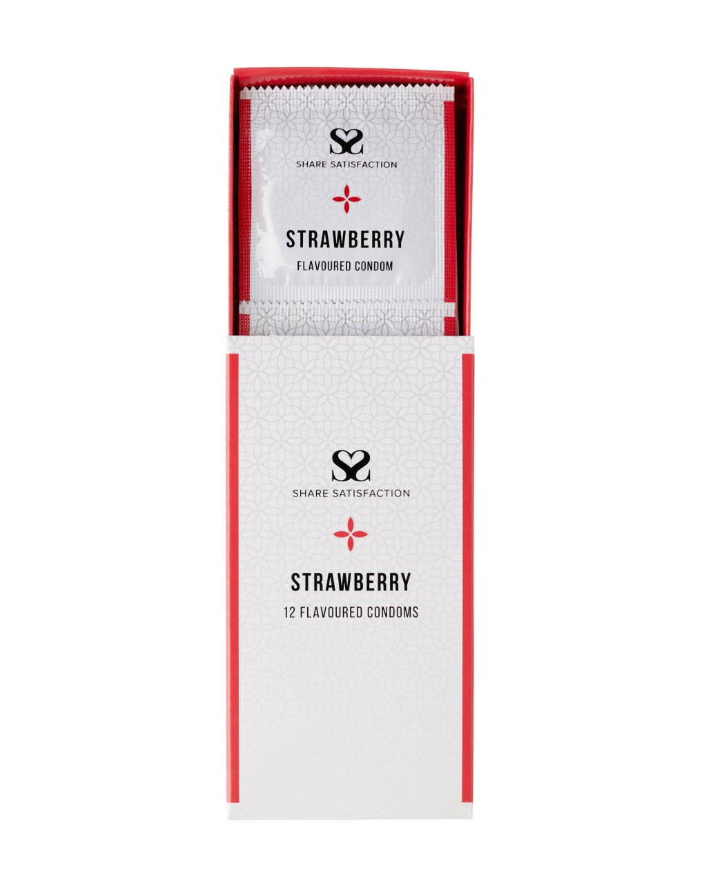 269837 - Share Satisfaction Strawberry Flavoured Condom 12 Pack - Just for you desires