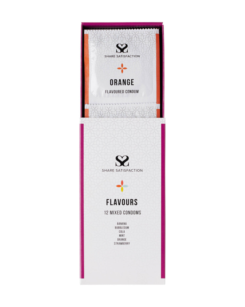 269839 - Share Satisfaction Flavoured 12 Mixed Condoms - Just for you desires