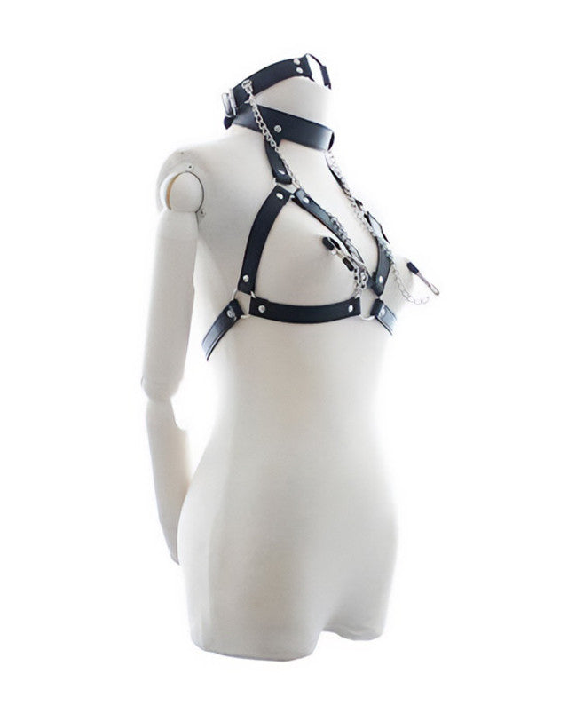 281367 - KinKi Bondage Harness with Nipple Clamps - Just for you desires