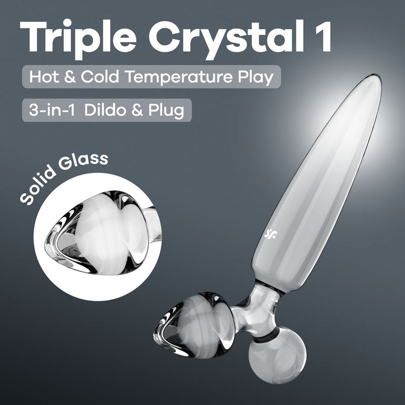 Satisfyer Triple Crystal 1 -  -  Glass 3-in-1 Butt Plug - Just for you desires