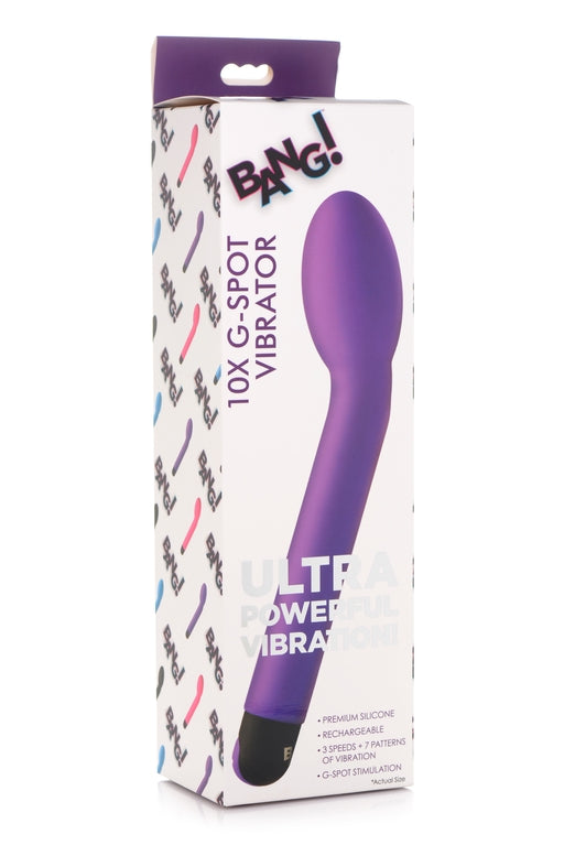 Bang! 10 X G Spot Rechargeable Vibrator Purple - Just for you desires