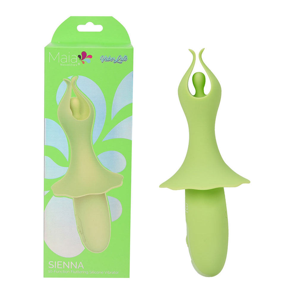 Maia SIENNA - Green - Green 15.2 cm USB Rechargeable Fluttering Bullet - Just for you desires