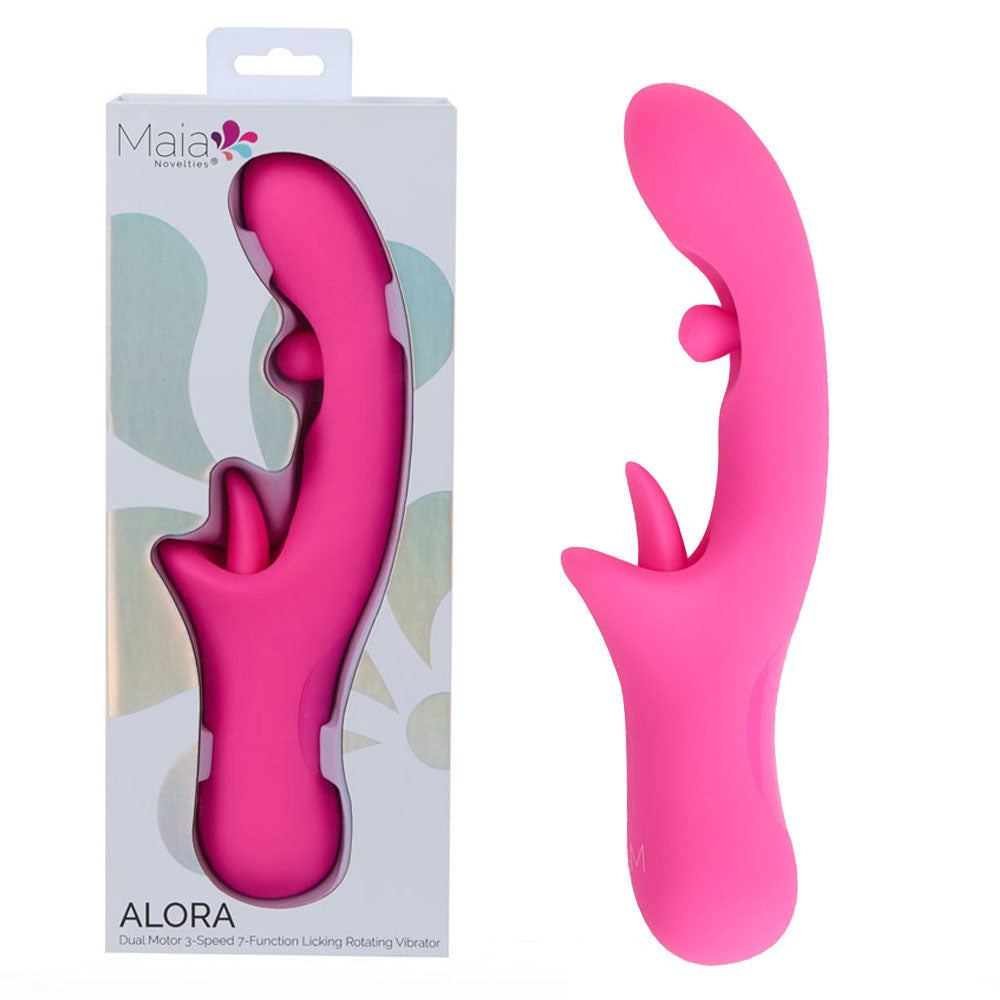 Maia ALORA -  24.1 cm USB Rechargeable Rotating & Licking Vibrator - Just for you desires