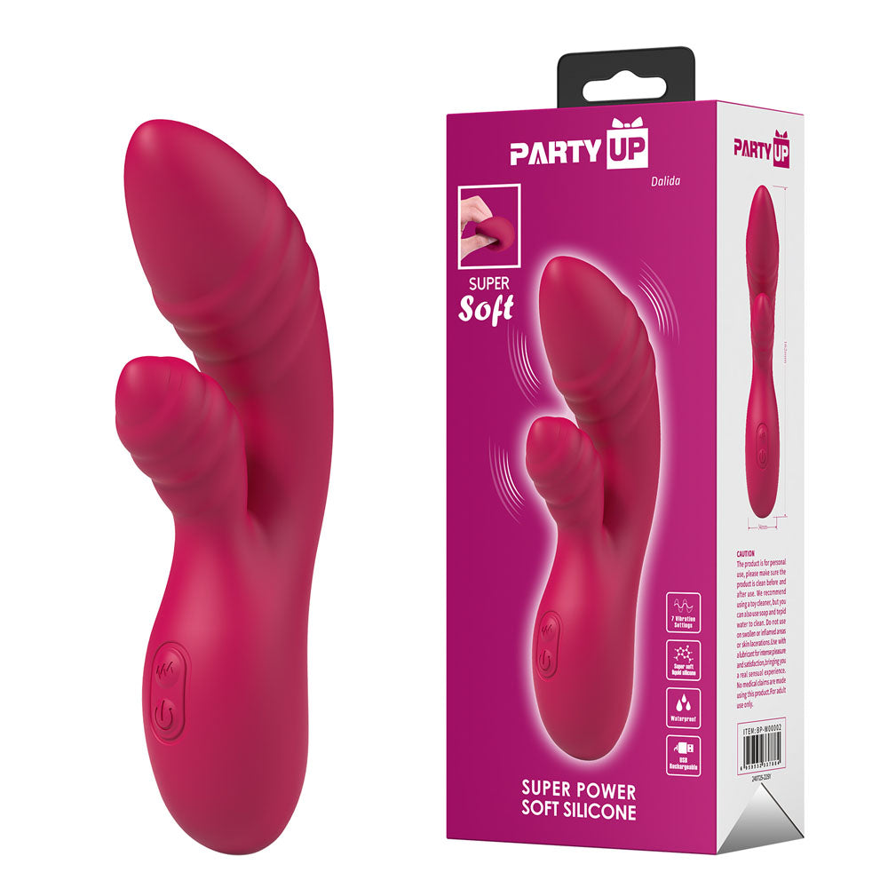 Party Up DALIDA - Pink - Pink 16.2 cm USB Rechargeable Rabbit Vibrator - Just for you desires