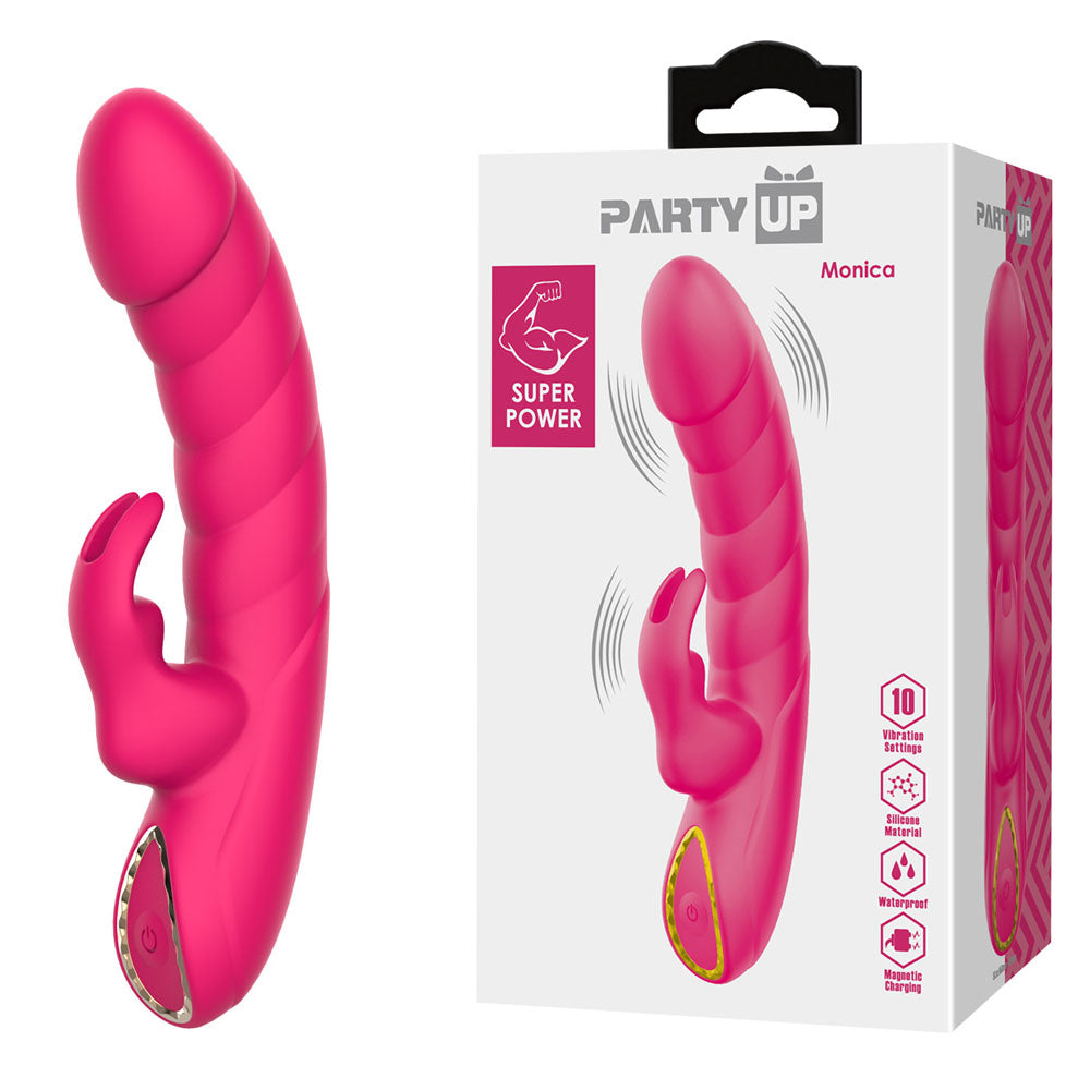 Party Up MONICA -  -  15.8 cm USB Rechargeable Rabbit Vibrator - Just for you desires