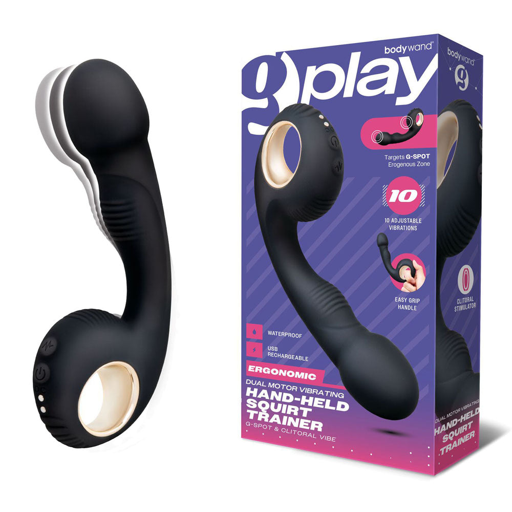 Bodywand G-Play Vibrating Squirt Trainer - Black 17 cm USB Rechargeable Vibrator - Just for you desires