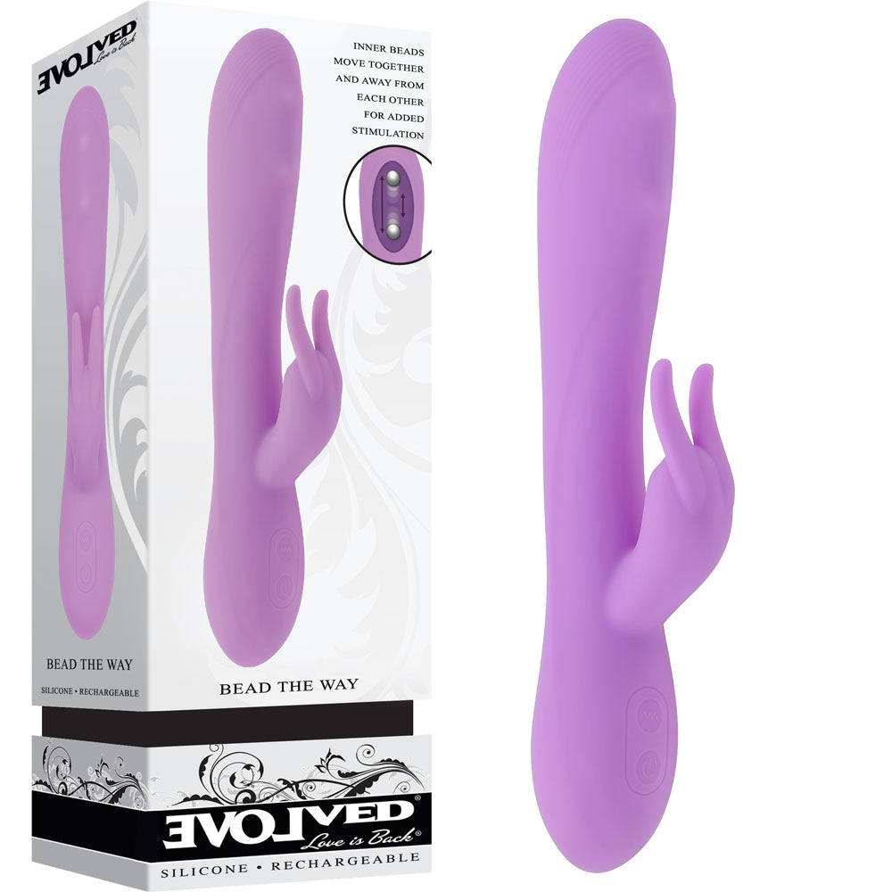 Evolved BEAD THE WAY -  23.2 cm USB Rechargeable Rabbit Vibrator - Just for you desires