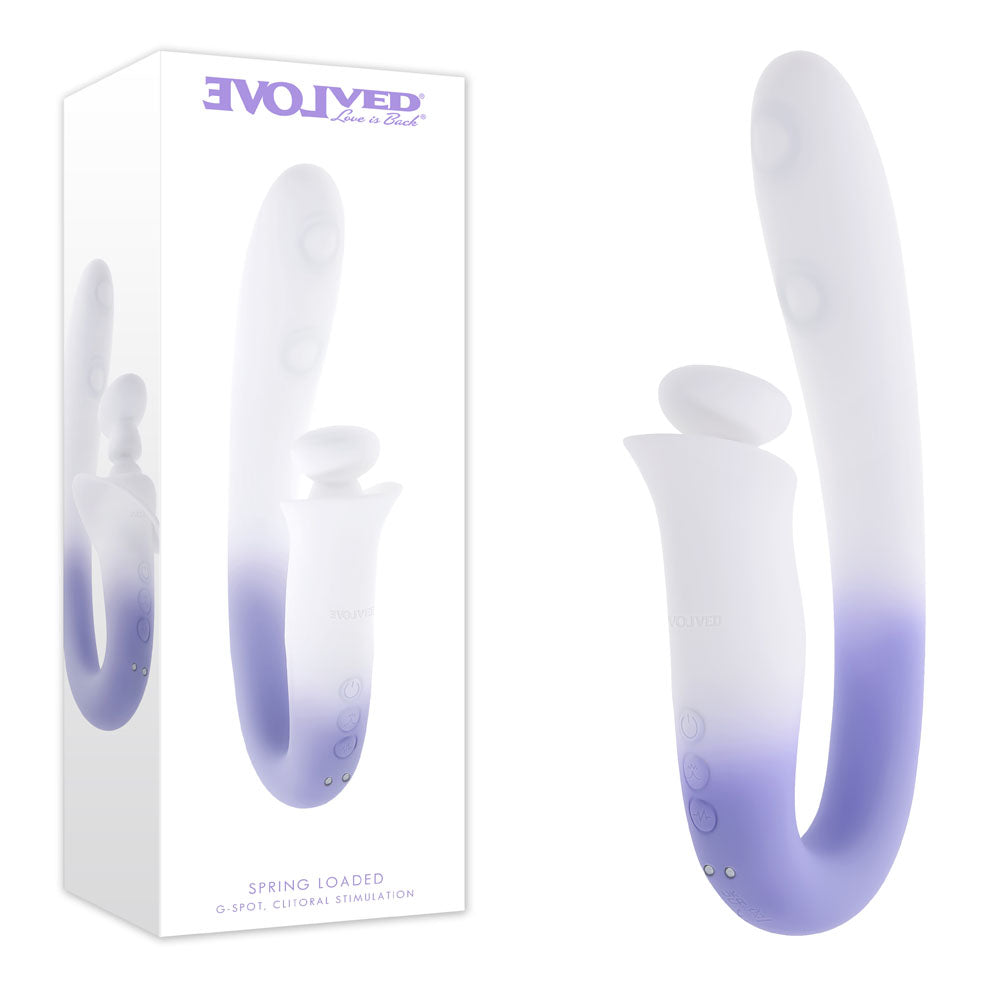 Evolved SPRING LOADED - /Purple 23 cm USB Rechargeable Multi-Tapping Vibrator - Just for you desires
