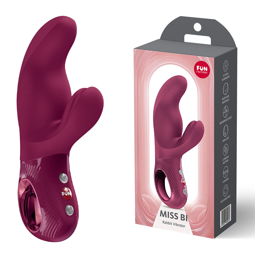 Fun Factory MISS BI Wine  - Wine  17 cm USB-C Rechargeable Vibrator - Just for you desires