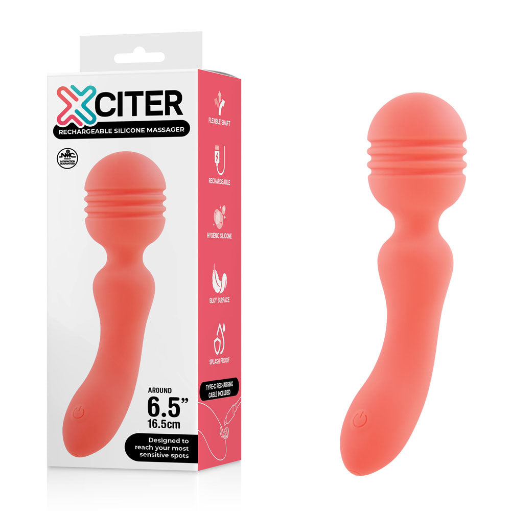 Xciter - Orange - Orange 16.5 cm USB Rechargeable Massage Wand - Just for you desires