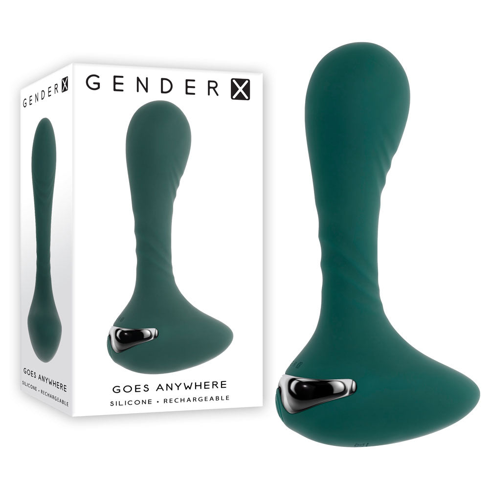 Gender X GOES ANYWHERE - Green 12.4 cm USB Rechargeable Vibrator - Just for you desires