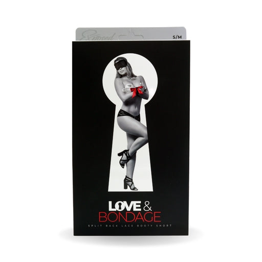 Bondage Set Split Back Lace Booty Short S/M - Just for you desires