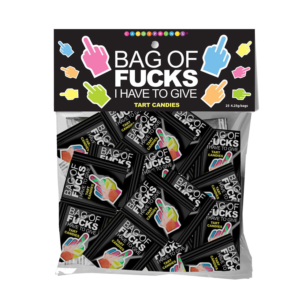 Bag Of Fucks I Have To Give - Bag of 25 - Fruit Flavoured Lollies - Bag of 25 Mini Packs - Just for you desires