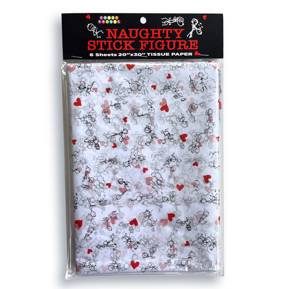 Naughty Stick Figure Tissue Paper Sheets - Novelty Decoration Sheets - 6 Pack - Just for you desires