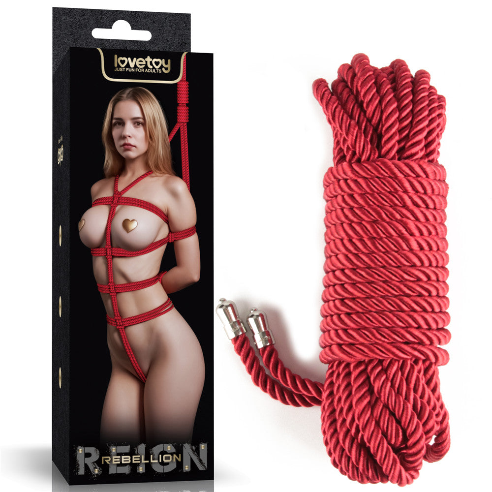 Rebellion Reign Silky Bondage Rope - Red - Red Bondage Rope - 10 metre length - Just for you desires