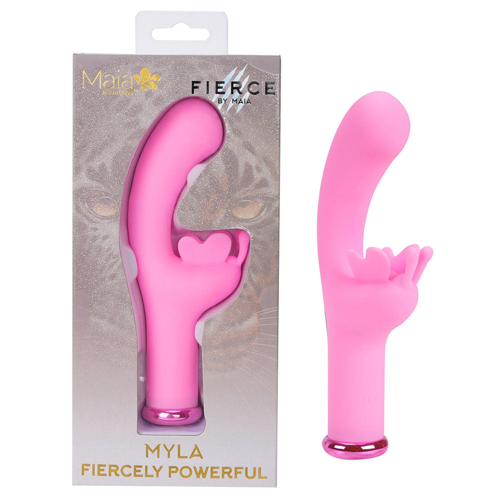 Maia MYLA - Pink - Pink 15.9 cm USB Rechargeable Butterfly Vibrator - Just for you desires