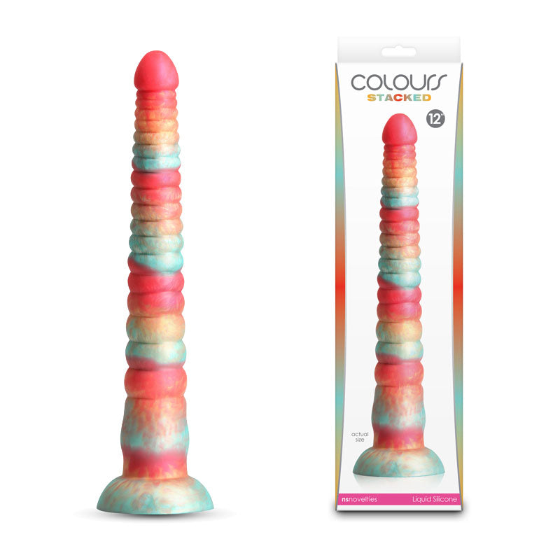 Colours Stacked - 12'' Dildo - Red/Gold - Red/Gold 30.6 cm Fantasy Dildo - Just for you desires