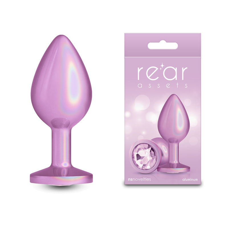 Rear Assets Iridescent Pink - Medium - Iridescent Pink 8.2 cm Medium Butt Plug - Just for you desires