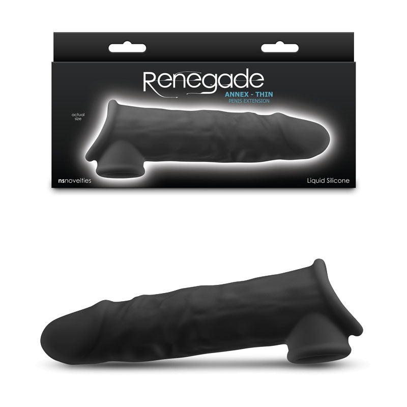 Renegade Annex - Thin - Black - Black 19.4 cm Penis Extender Sleeve - Just for you desires