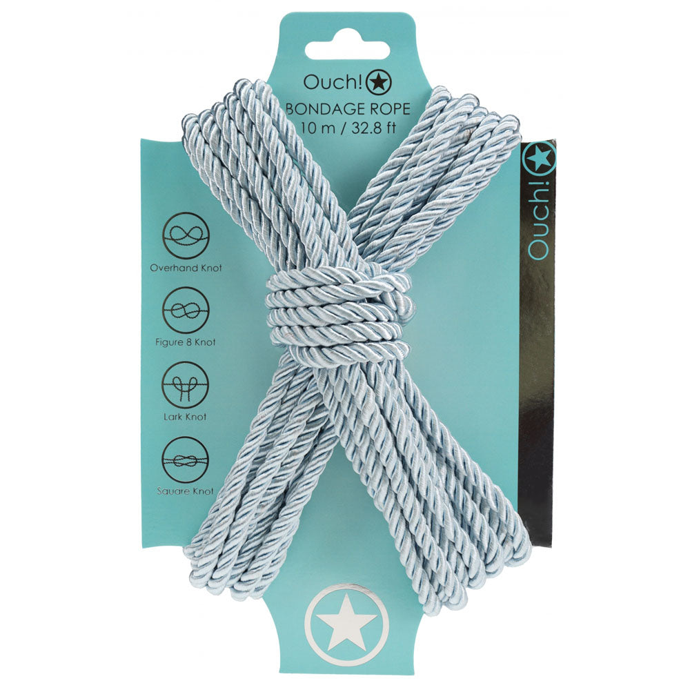 OUCH! Bondage Rope - 10 M - Powder Blue - Powder Blue Nylon Bondage Rope - 10 metre Length - Just for you desires