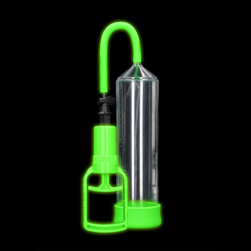 OUCH! Glow In The Dark Comfort Beginner Pump - Clear/Glow Penis Pump - Just for you desires