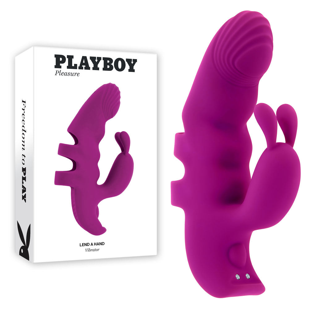 Playboy Pleasure LEND A HAND - Purple USB Rechargeable Finger Vibrator - Just for you desires