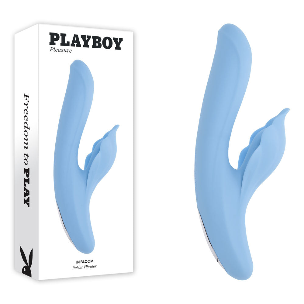 Playboy Pleasure IN BLOOM -  23.5 cm USB Rechargeable Thrusting Tapping & Heating Dual Vibrator - Just for you desires