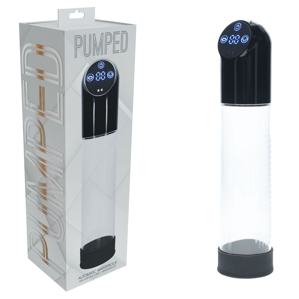 PUMPED Automatic Waterproof Pump - Black - Black/Clear USB Rechargeable Automatic Penis Pump - Just for you desires